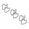 Antique Silver Plated Tibetan Style Zinc Alloy Heart to Heart Pendants X-A0943Y-3