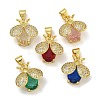 Rack Plating Brass Micro Pave Cubic Zirconia Pendants KK-I718-11G-1