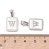 304 Stainless Steel Pave Shell Pendants STAS-G327-01P-W-3