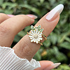 Brass Micro Pave Cubic Zirconia Cuff Open Rings for Women WG96D0D-05-1