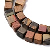 Natural Picasso Stone/Polychrome Jasper Beads Strands G-B155-C10-8x8mm-4