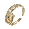 Adjustable Brass Micro Pave Clear Cubic Zirconia Cuff Rings ZIRC-Z002-15G-3