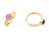 Round Natural Amethyst Adjustable Rings RJEW-Q817-03G-06-1