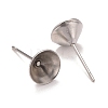 Non-Tarnish 304 Stainless Steel Post Stud Earring Settings LS-STAS-L238-082F-P-2