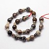 Natural Silver Leaf Jasper 3-Hole Guru Bead Strands G-K149-29-3