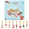  8Pcs 8 Style Christmas Theme Alloy Enamel Pendants Decorations HJEW-NB0001-47-1