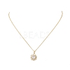 Clear Cubic Zirconia Sun Pendant Necklace with Cable Chains NJEW-JN04294-3