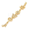 Tassel Brass Micro Pave Clear Cubic Zirconia Big Pendants KK-L271-01G-04-2