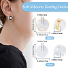 20Pcs 2 Colors Brass Rings Silicone Ear Nuts SIL-BBC0001-03-2