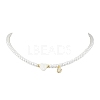 Brass Micro Pave Grade AAA Cubic Zirconia Letter Pendant Necklaces NJEW-JN04771-21-1