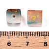Frosted Glass Beads with Golden Glitter Powder DGLA-NH001-8mm-01F-3