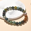 Natural Indian Agate Bead Stretch Bracelets BJEW-K212-B-010-1