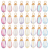 64Pcs 8 Colors Copper Wire Wrapped  Handmade Lampwork Charms PALLOY-GA00002-1