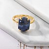 Hexagon Natural Lapis Lazuli Finger Rings RJEW-B113-02G-01-5