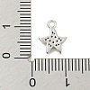 Starfish Rack Plating Brass Micro Pave Clear Cubic Zirconia Charms KK-P277-12P-3