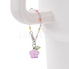 Glass Flower Cup Charms HJEW-JM02850-3