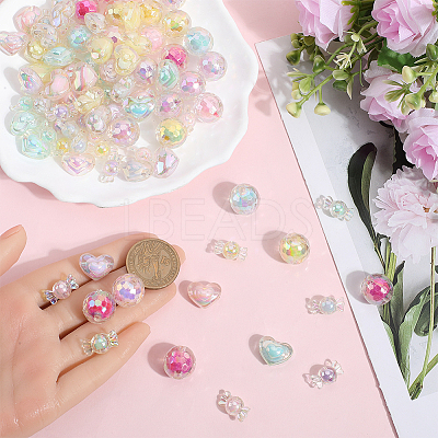 120Pcs 15 Styles Transparent Acrylic Beads TACR-SP0001-15-1
