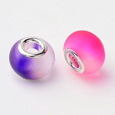 Two Tone Glass European Beads GPDL-Q011-M2-1