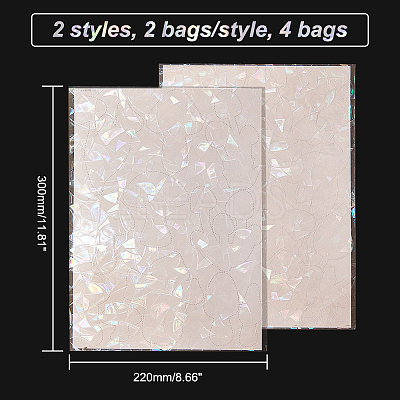 4 Bags 2 Styles PVC Glass Stickers STIC-GA0001-08-1