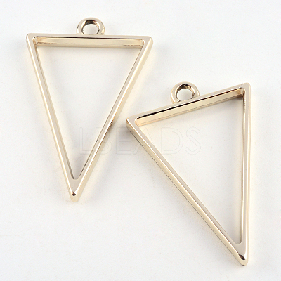 Rack Plating Alloy Triangle Open Back Bezel Pendants PALLOY-S047-09E-FF-1