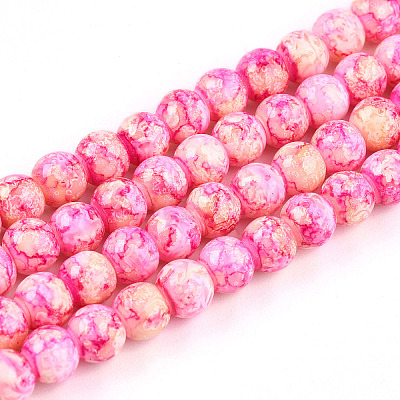Baking Paint Glass Beads Strands DGLA-N003-6mm-A01-1
