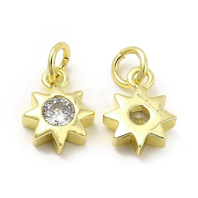 Brass Micro Pave Cubic Zirconia Charms KK-E068-VB238-1