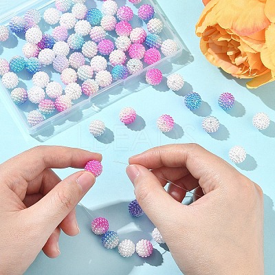 80Pcs 4 Colors Imitation Pearl Acrylic Beads OACR-YW0002-57-1
