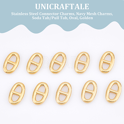 10Pcs 304 Stainless Steel Connector Charms STAS-UN0055-08-1