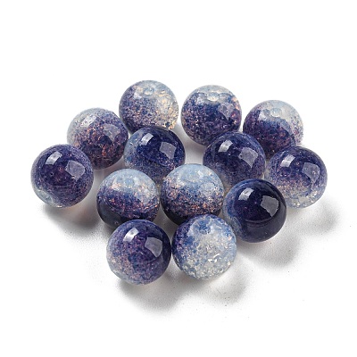 Transparent Spray Painting Crackle Glass Beads GLAA-L046-01A-14-1