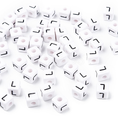 Letter Acrylic European Large Hole Beads OPDL-R050-10mm-L-1
