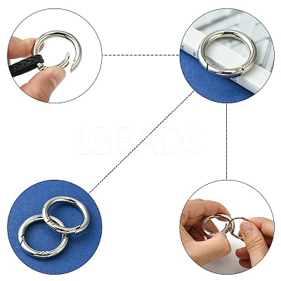 Zinc Alloy Spring Gate Rings PALLOY-YW0003-23A-1