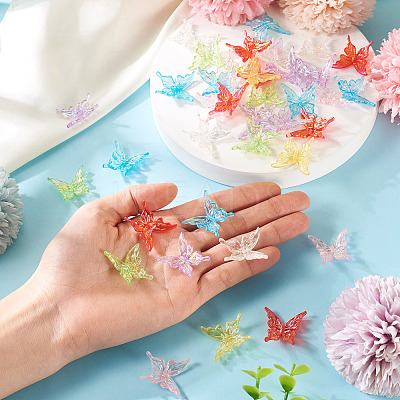 70Pcs 7 Colors Transparent Acrylic Beads OACR-TA0003-44-1