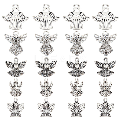 50Pcs 5 Style Tibetan Style Alloy Pendants PALLOY-SC0004-07-1