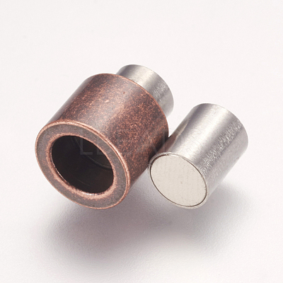 304 Stainless Steel Magnetic Clasps with Glue-in Ends STAS-F124-03-1
