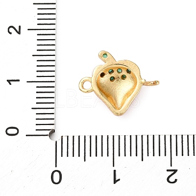 Brass Micro Pave Green Cubic Zirconia Fruit Connector Charms KK-I276-15G-A01-1