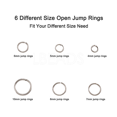 1600 pcs Iron Open Jump Rings IFIN-MSMC010-04P-1