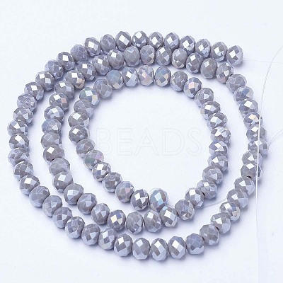 Electroplate Glass Beads Strands X-EGLA-A034-P8mm-B17-1
