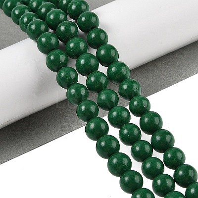 Natural Mashan Jade Round Beads Strands G-D263-8mm-XS35-1