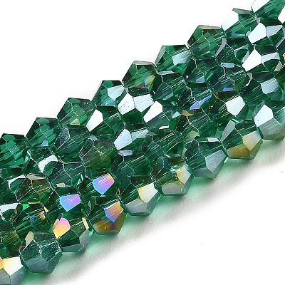 Transparent Electroplate Glass Beads Strands EGLA-A039-T6mm-B10-1