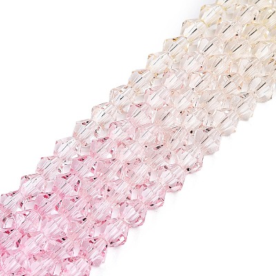 Gradient Color Baking Paint Glass Bead Strands X1-DGLA-A039-T6mm-A01-1