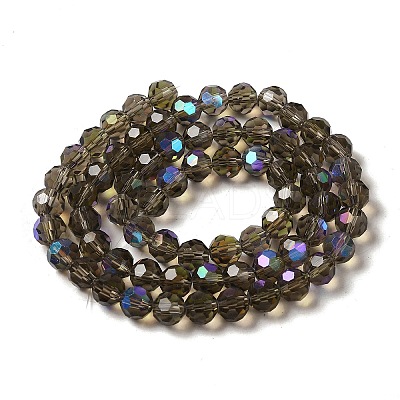 Electroplate Transparent Glass Beads Strands EGLA-A035-T8mm-L16-1