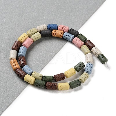 Synthetic Lava Rock Dyed Beads Strands G-H311-04-07-1