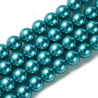 Eco-Friendly Glass Pearl Beads Strands HY-A008-14mm-RB073-1