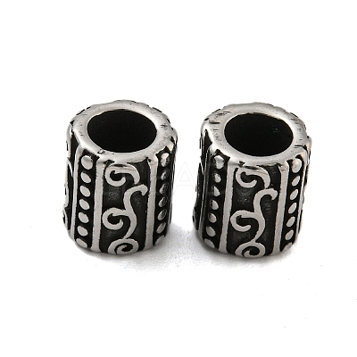 Column 304 Stainless Steel European Beads LS-STAS-E214-10AS-05-1