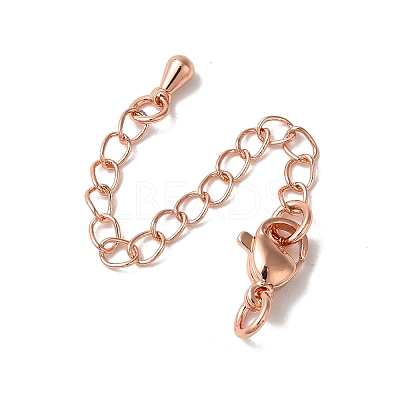 Rack Plating Brass Ends with Chain and Clasps KK-F873-01RG-01-1