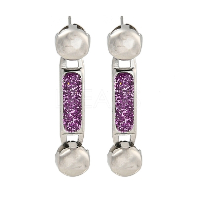 304 Stainless Steel Enamel Stud Earrings EJEW-S229-15P-03-1
