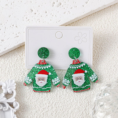 Christmas Acrylic Dangle Stud Earrings FS-WGF523C-06-1