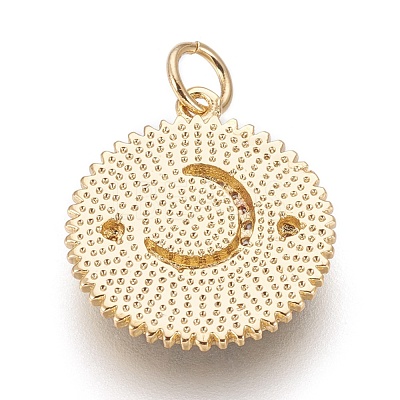 Brass Micro Pave Cubic Zirconia Pendants KK-O113-04G-D-1