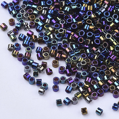 Electroplate Cylinder Seed Beads SEED-Q036-02A-B02-1
