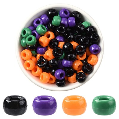 800Pcs 4 Colors Opaque Plastic Beads KY-FS0001-41-1